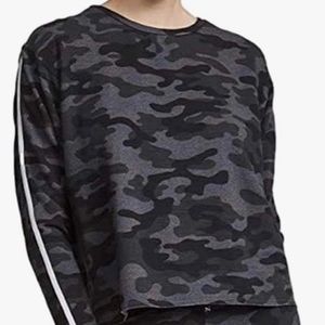 Sundry Women's Camo Cut Off Sweatshirt